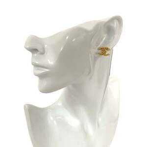 CHANEL Gold Logo Earrings
